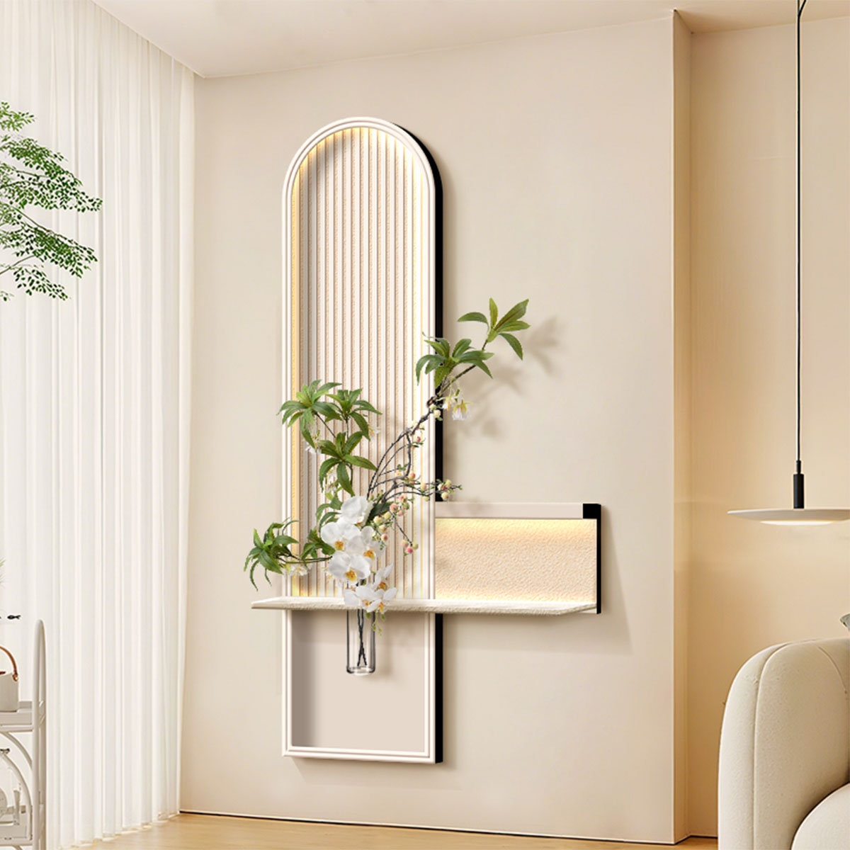Cream+Led+Arch+3d+Sandstone+